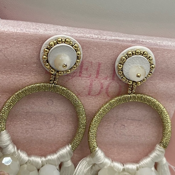 Stella and‎ Dot White Nakoma Chandelier Fringe Earrings - Picture 7 of 13